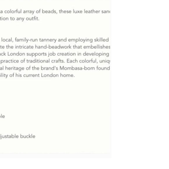 Anthropologie Laidback London hand crafted Artisan beaded T-strap sandals 38 - Picture 10 of 11